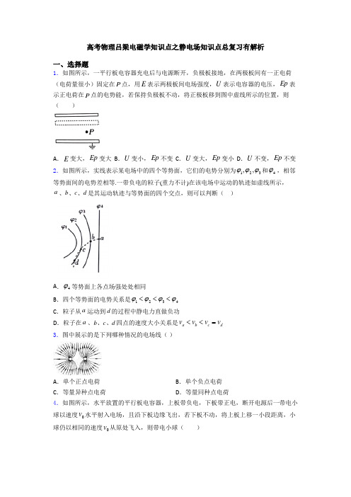 高考物理吕梁电磁学知识点之静电场知识点总复习有解析