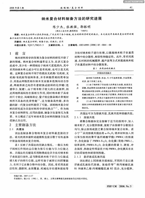 纳米复合材料制备方法的研究进展