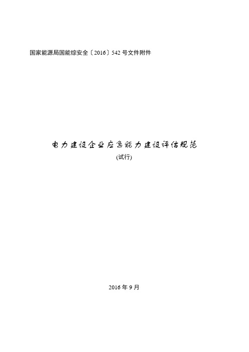 电力企业应急能力建设评估规范(试行)教材