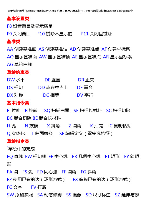 ProE5。0.配置文件和快捷键详解