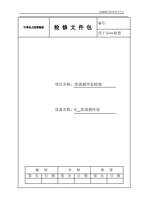 浆液循环泵检修文件包