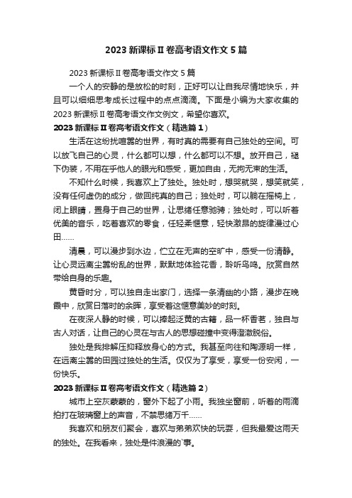 2023新课标II卷高考语文作文5篇