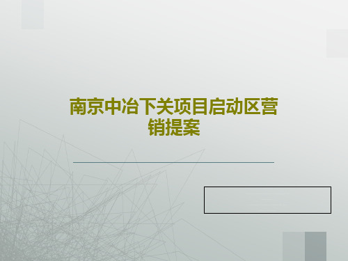 南京中冶下关项目启动区营销提案共162页文档