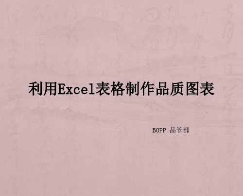 利用Excel制作各类品质图表