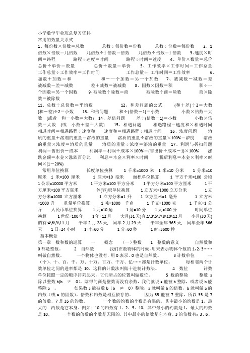 小学数学毕业班总复习资料