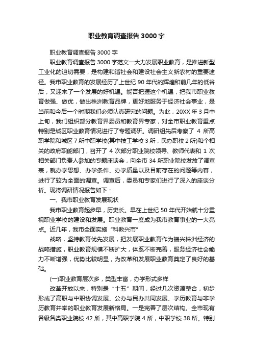 职业教育调查报告3000字