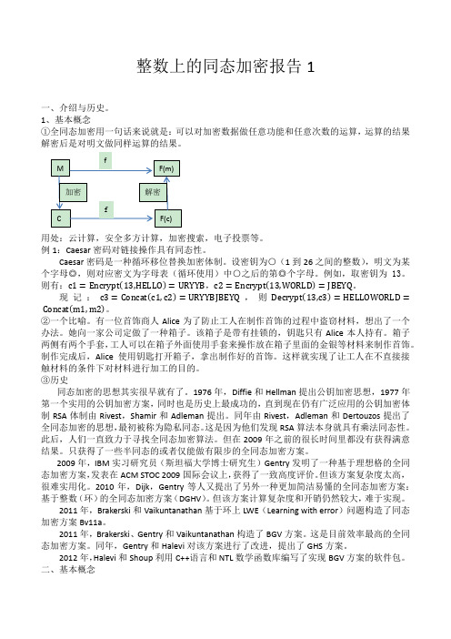 整数上的同态加密报告1