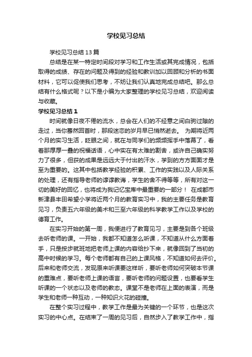 学校见习总结13篇