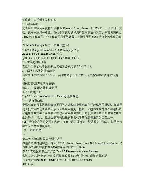 铝合金表面钛_锆转化膜的着色及性能优化_成膜工艺及处理液成分.