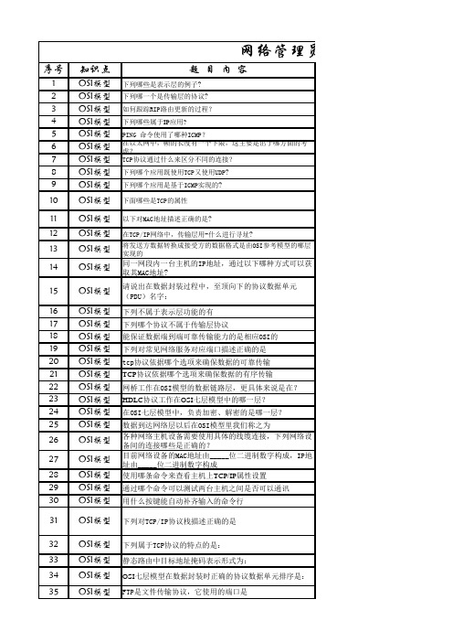 网络管理员模拟试题-1