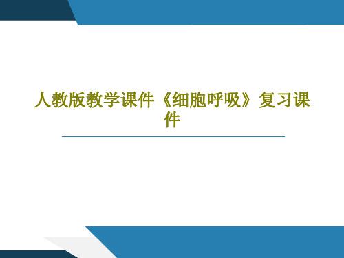 人教版教学课件《细胞呼吸》复习课件共35页文档