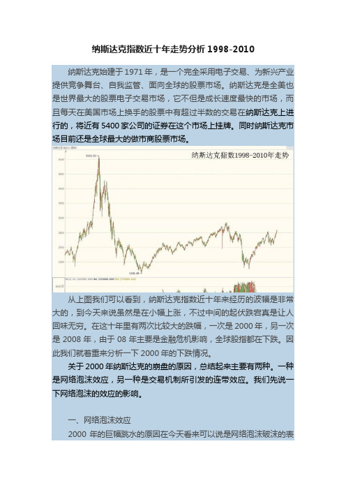 纳斯达克指数近十年走势分析1998-2010