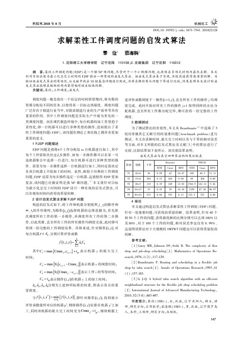 求解柔性工件调度问题的启发式算法