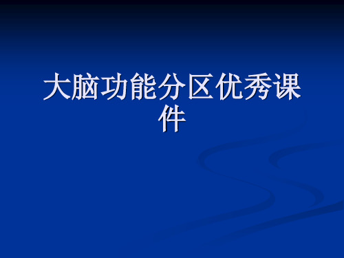 大脑功能分区优秀课件