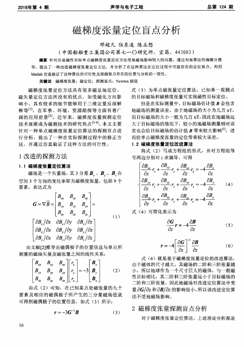 磁梯度张量定位盲点分析