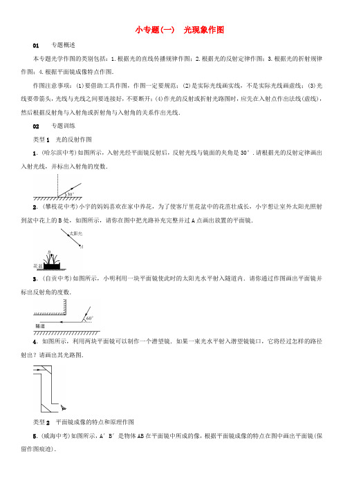最新2018秋八年级物理全册小专题一光现象作图新版沪科版