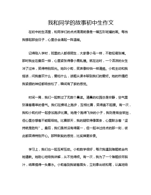 我和同学的故事初中生作文