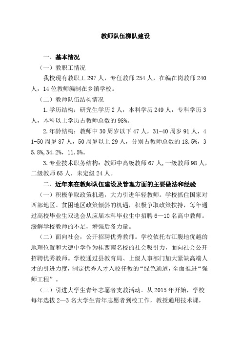 教师队伍梯队建设