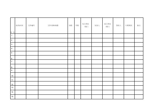 文件收发登记表(模板)