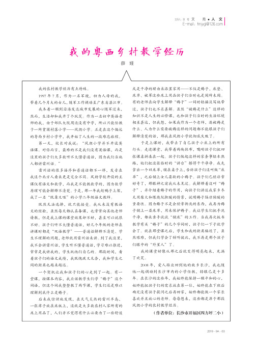 我的粤西乡村教学经历