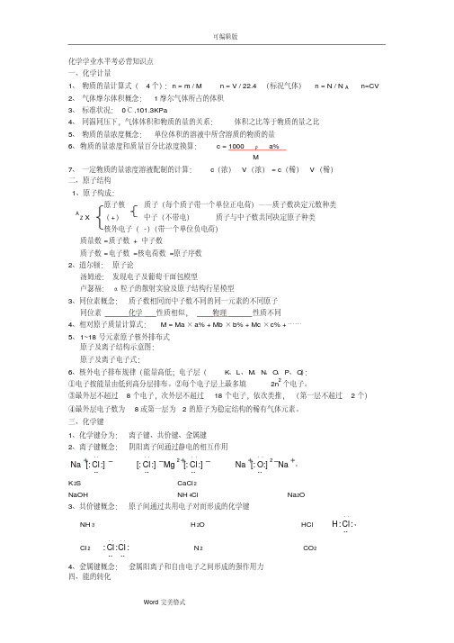 化学学业水平考必背知识点汇总-精选.pdf