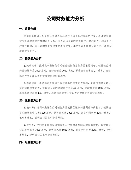 公司财务能力分析