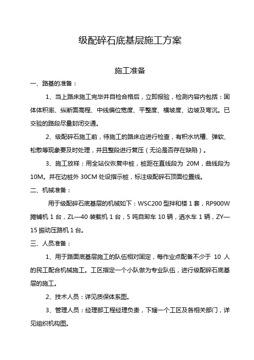 级配碎石底基层施工专业技术方案32224