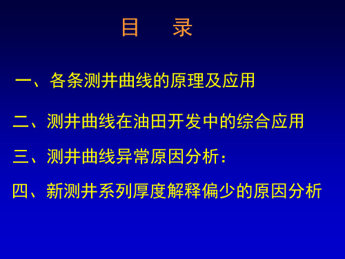 各条测井曲线的原理