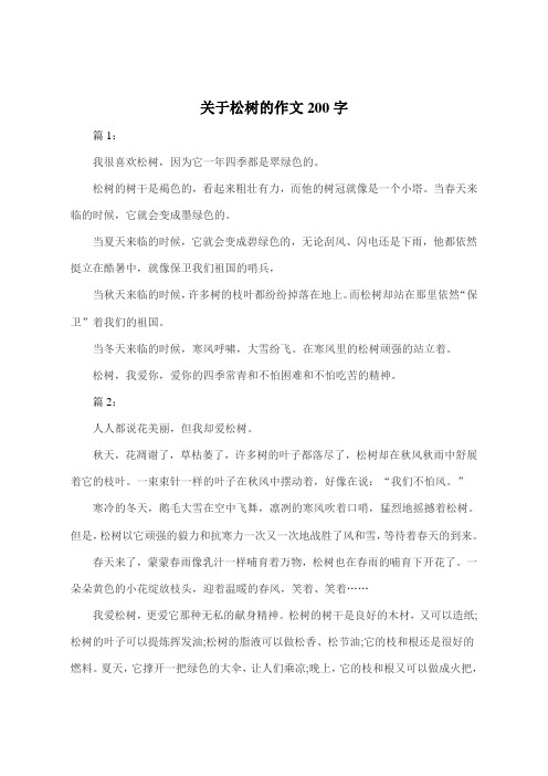 关于松树的作文200字