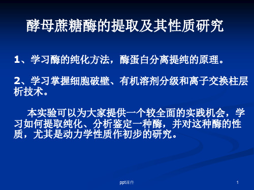 酵母蔗糖酶的提取及其性质研究  ppt课件