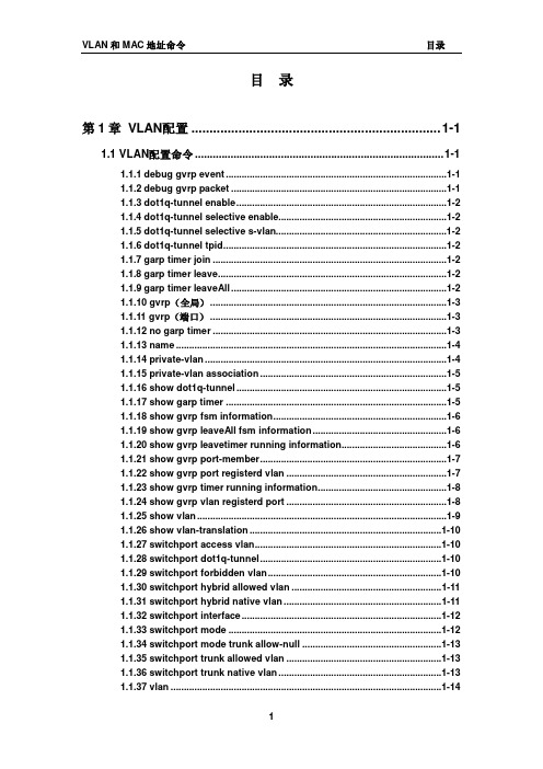 VLAN和MAC地址命令