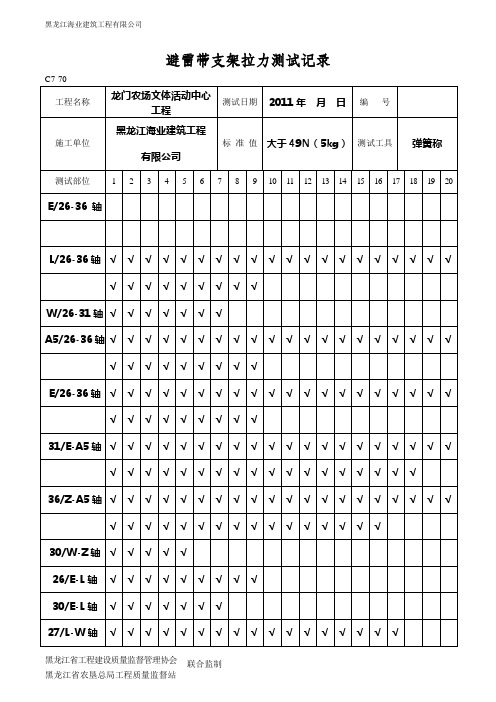 C7-70避雷带支架拉力测试记录