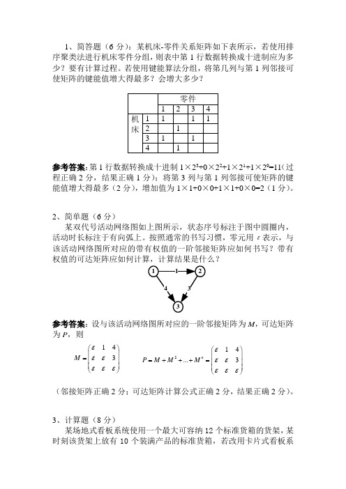 现代制造系统(v4.1)T_习题(计算题)