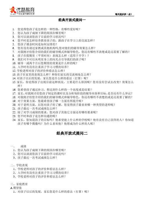 咨询时经典问题归类
