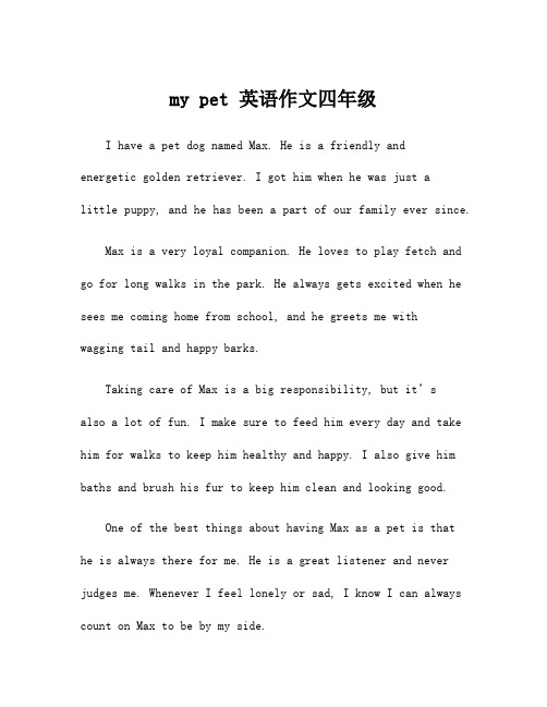 my pet 英语作文四年级