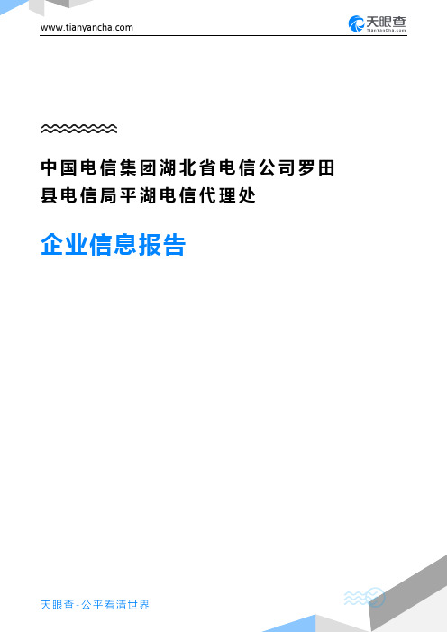 中国电信集团湖北省电信公司罗田县电信局平湖电信代理处企业信息报告-天眼查