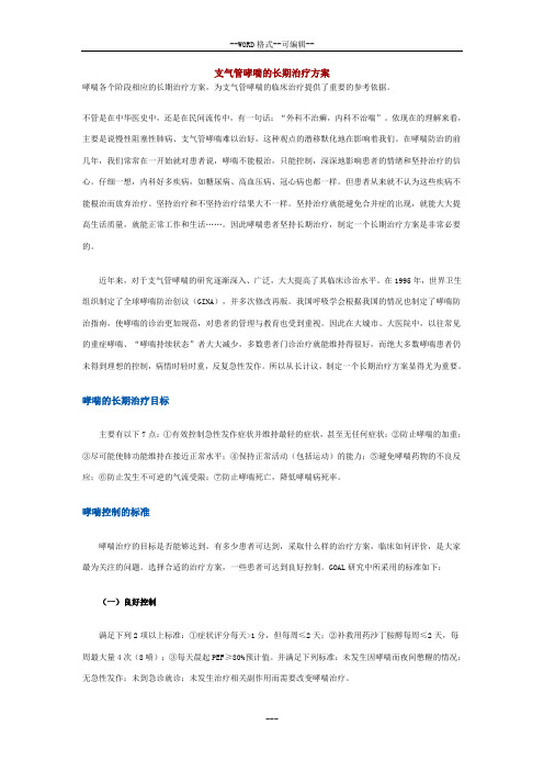 支气管哮喘的长期治疗方案