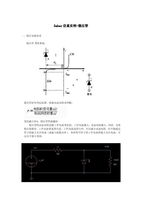 saber仿真实例之稳压管