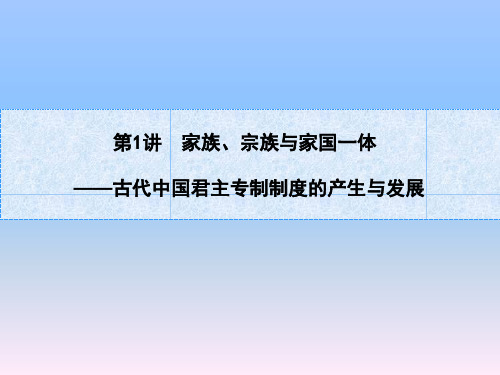 古代中国君主专制制度的产生与发展