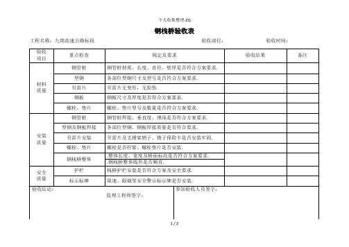 钢栈桥验收表