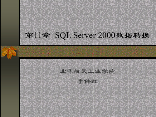 SQLSERVER2000数据库及应用第11章 SQL Server 2000数据转换