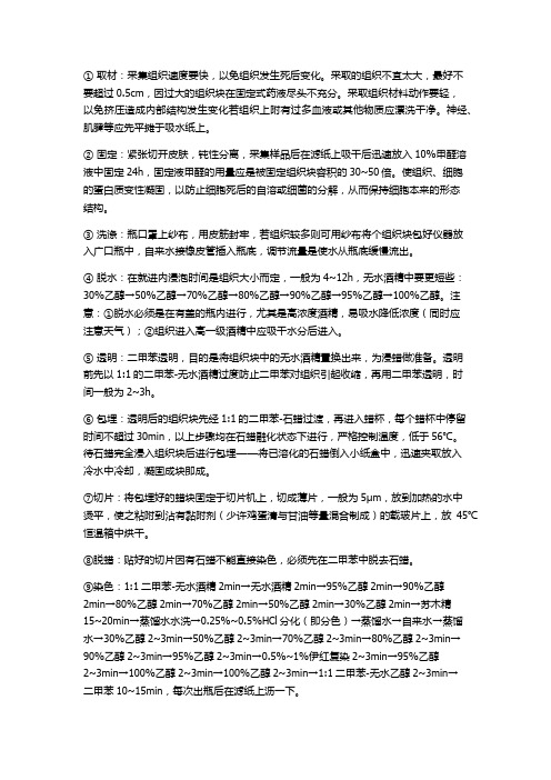 组织切片制作