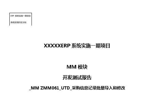 XX_MM ZMM061_UTD_采购信息记录批量导入和修改