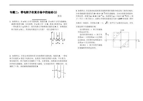 高二物理专题练习-带电粒子在复合场中的运动大题专题(详细解答)