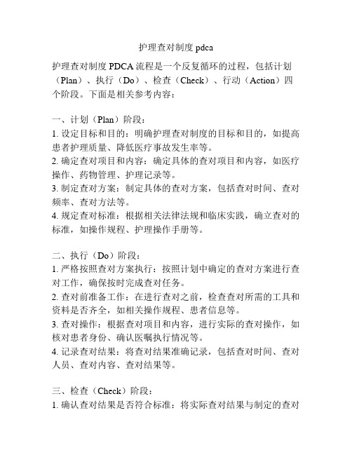 护理查对制度pdca