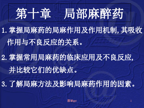 药理学课件10.局麻药、中枢兴奋药