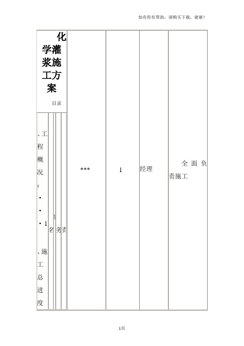 化学灌浆施工方案