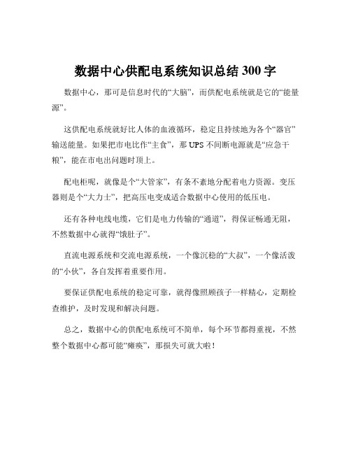 数据中心供配电系统知识总结300字