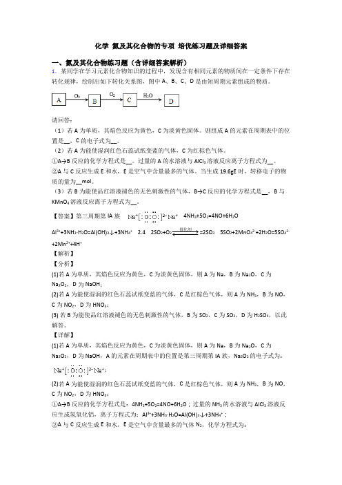 化学 氮及其化合物的专项 培优练习题及详细答案