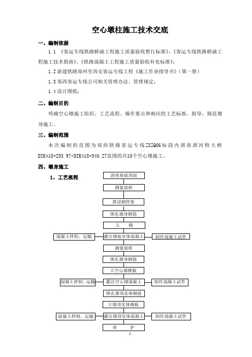 空心墩墩柱施工技术交底